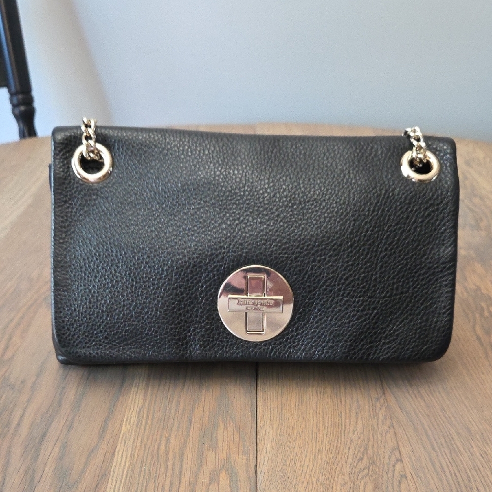 Kate Spade Black Shoulder Bag with Gold Hardware